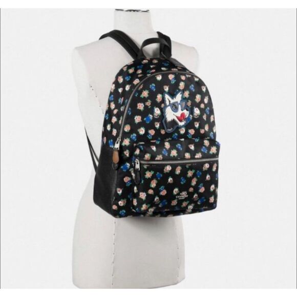 🔥🎁NWT! Coach Charlie Backpack in Tea Rose Floral Print Nylon F57635 Msrp:$395.